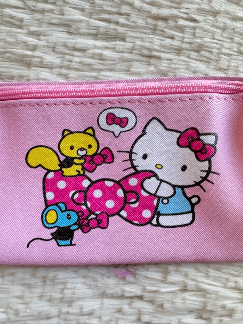 Hello Kitty Pink Canvas Pencil Case - Cute Cat Design